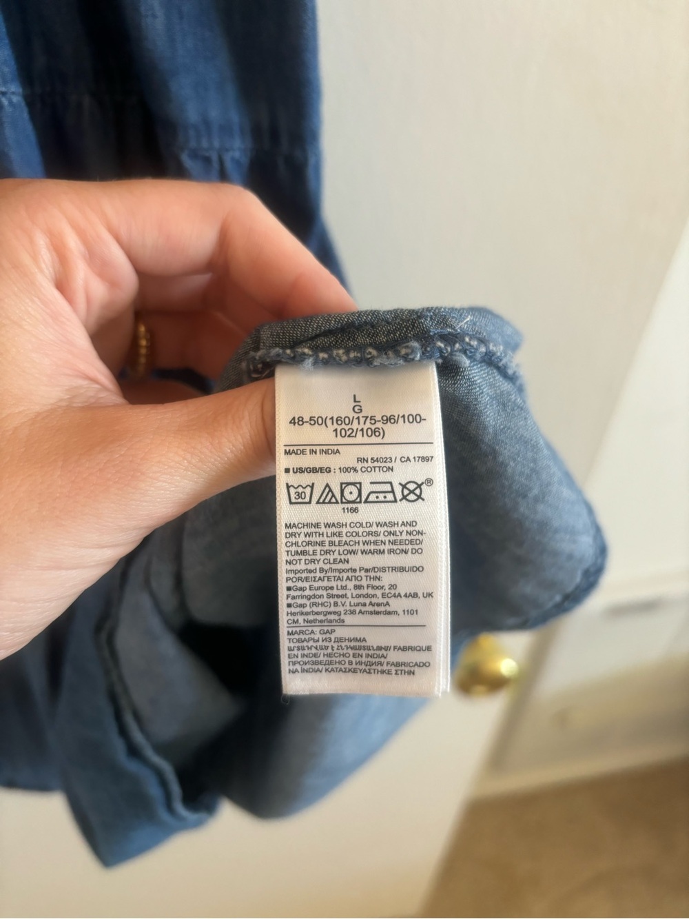 Gap denim cotton tiered dress - Picture 7 of 7